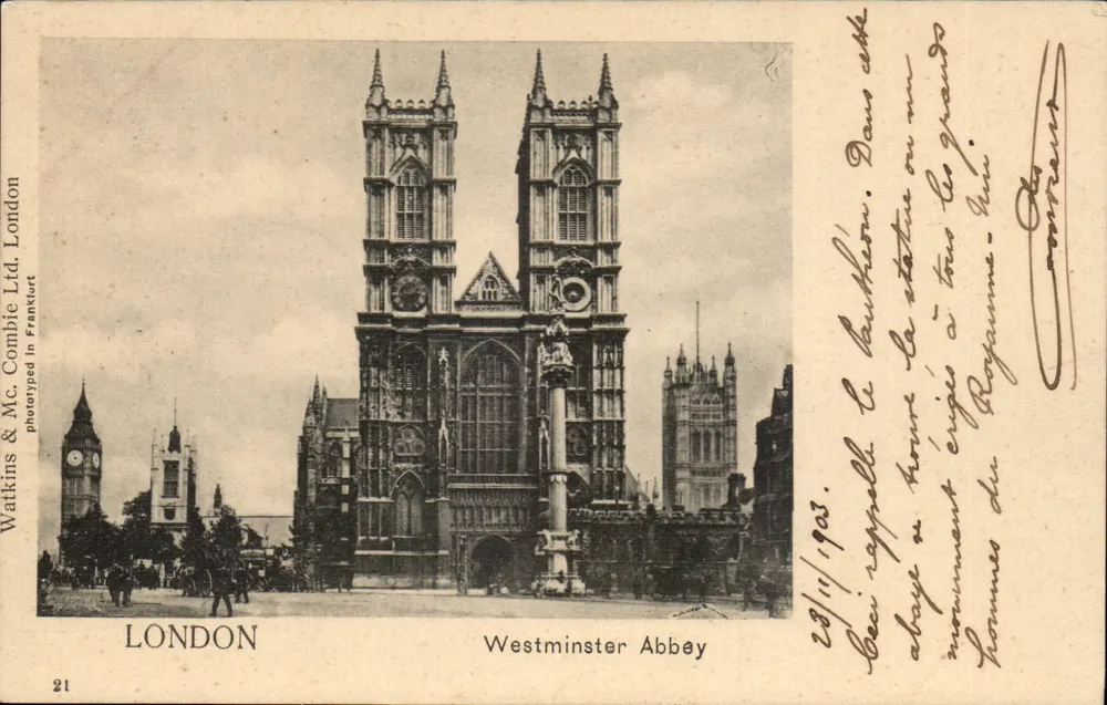 Westminster Abbey — London — Watkins & Mc. Combie Ltd. n°21 - Vorderseite