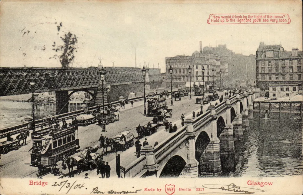 Pont de Glasgow — vue nocturne imaginaire — Made by WH Berlin 3211 - Recto