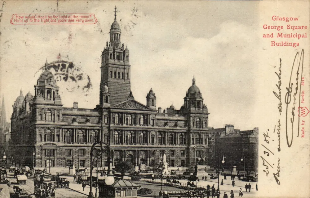 Glasgow George Square und Rathausgebäude — Hersteller Berlin 3213 - Vorderseite
