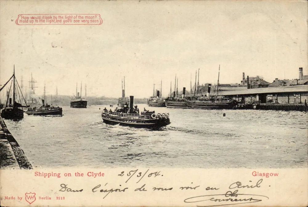 Schifffahrt auf der Clyde — Glasgow — Hersteller WH Berlin 3213 - Vorderseite