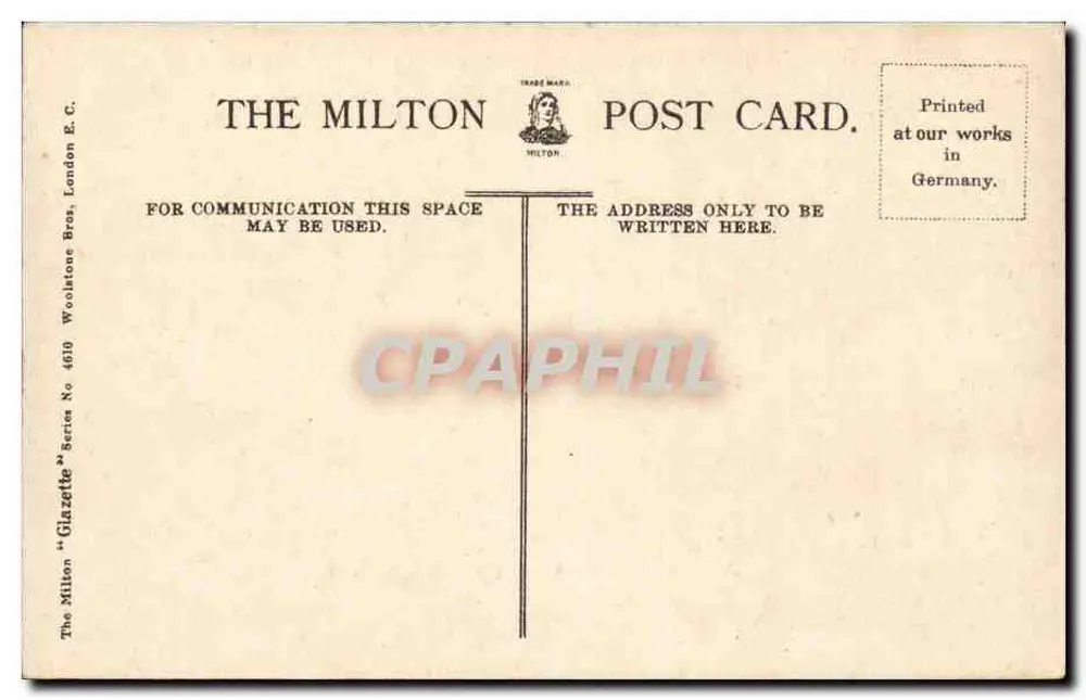Dalzell House, Motherwell — Ansicht des Gebäudes mit Schieferdächern und Turm — Verlag Milton, Serie Gazette Nr. 4610 - Rückseite