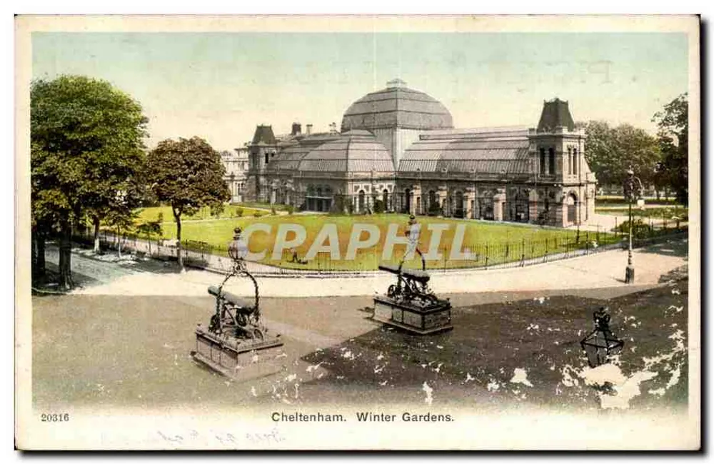Cheltenham. Winter Gardens. — Ansicht des Wintergartens und seiner Skulpturen — Verlag nicht sichtbar, Seriennummer 20316 - Vorderseite