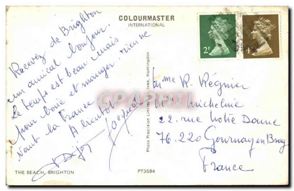 Brighton — praia lotada — COLOURMASTER INTERNATIONAL PT3584 - Verso