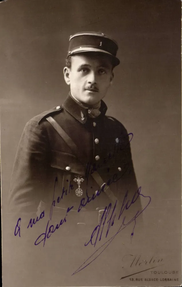 Soldat in Uniform — militärisches Portrait — Studio Merlin, Toulouse - Vorderseite
