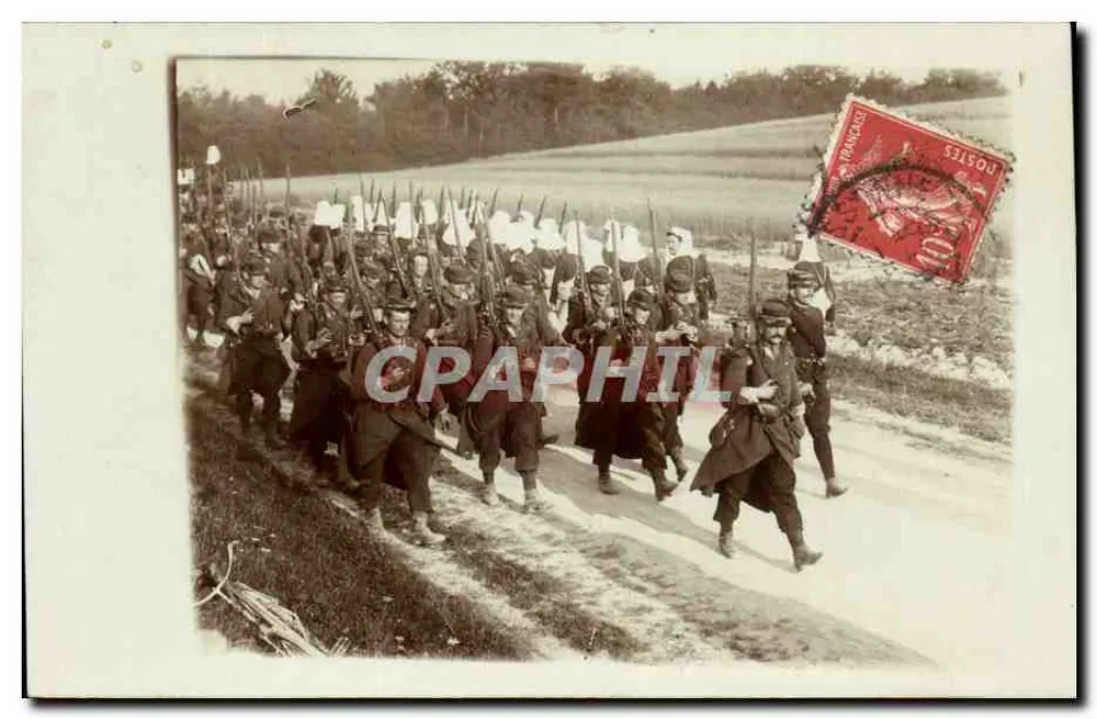 Marsch französischer Soldaten — 1909 — Verlag unbekannt - Vorderseite