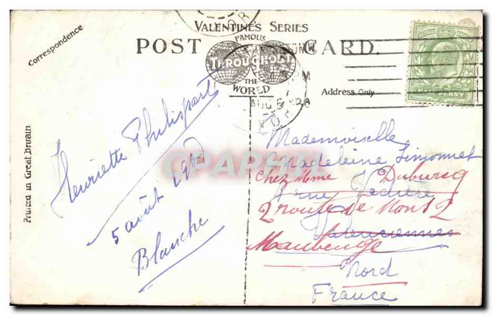 Innenansicht der nördlichen Kapelle des Querschiffs der Westminster-Abtei — Verleger Valentine's Series - Rückseite