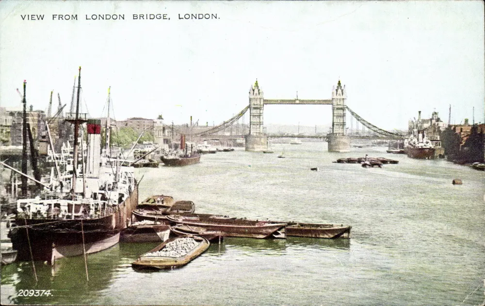 Ansicht von London — Tower Bridge — Valentine's Card, n°209374 - Vorderseite