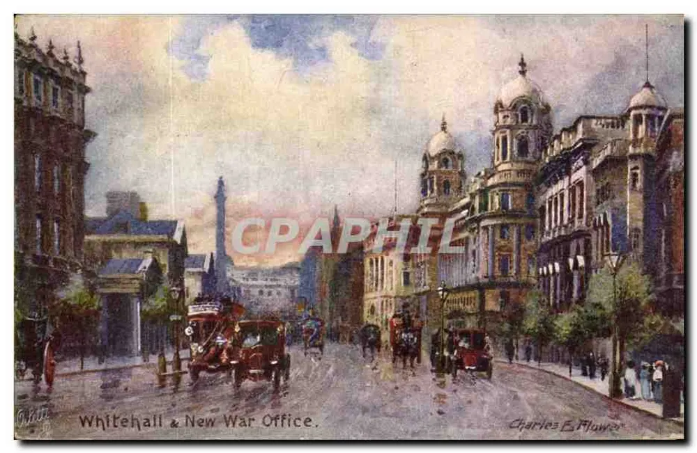 Whitehall & New War Office — Charles E. Flower — Tuck's Post Card - Vorderseite