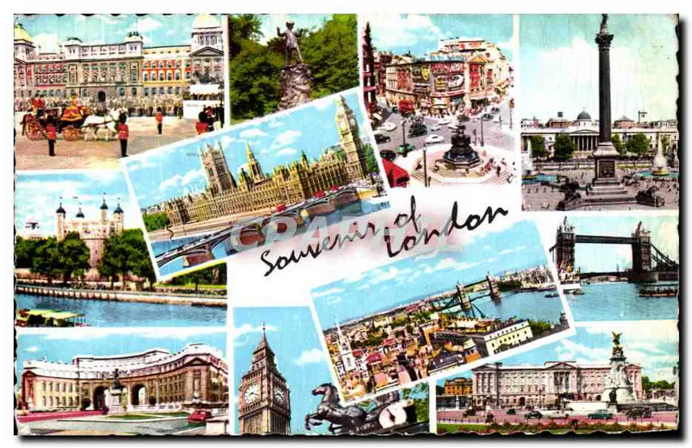 Souvenir of London — Collage ikonischer Sehenswürdigkeiten — Young's Photo - Vorderseite