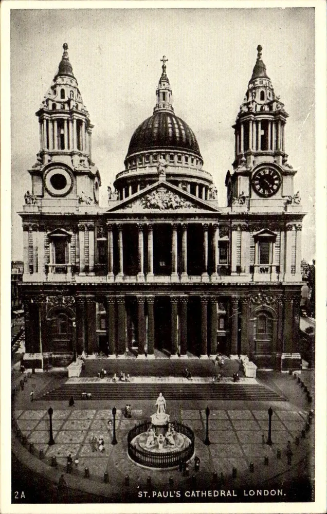 St. Paul's Cathedral — Frontalansicht — unbekannter Verlag, Seriennummer 2A - Vorderseite