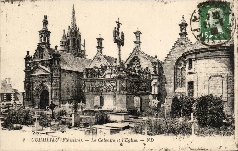 Guimiliau (Finistère) — Der Calvary und die Kirche — ND - Vorderseite