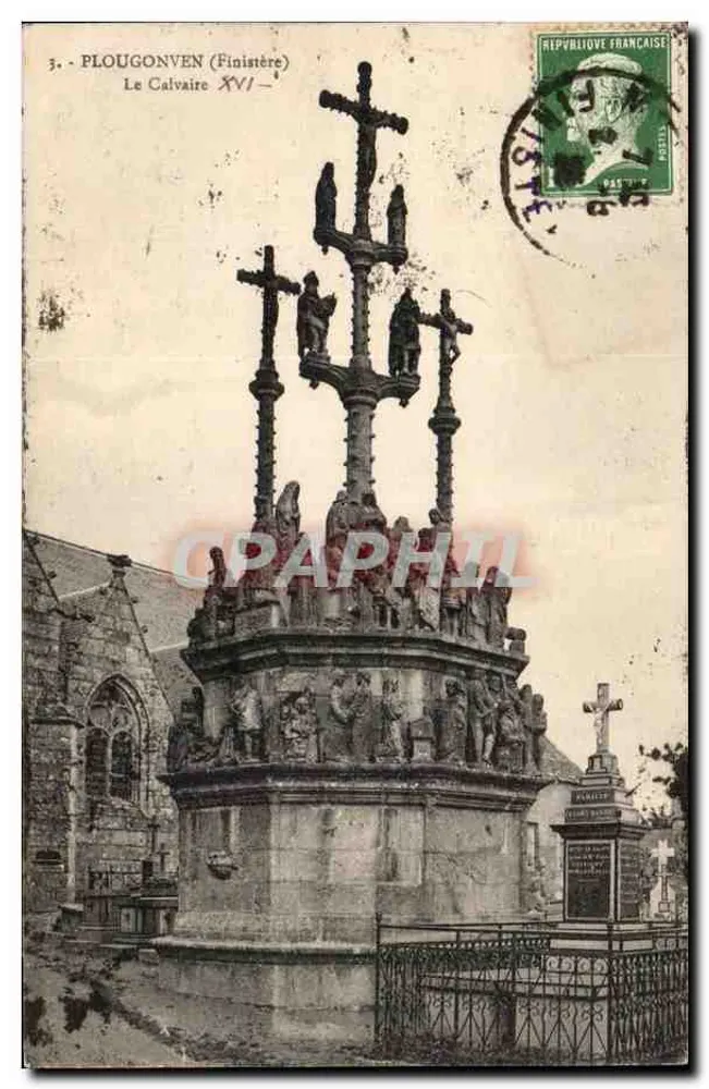 PLOUGONVEN (Finistère) — O Calvaire XVI — editor desconhecido, n°3 - Frente