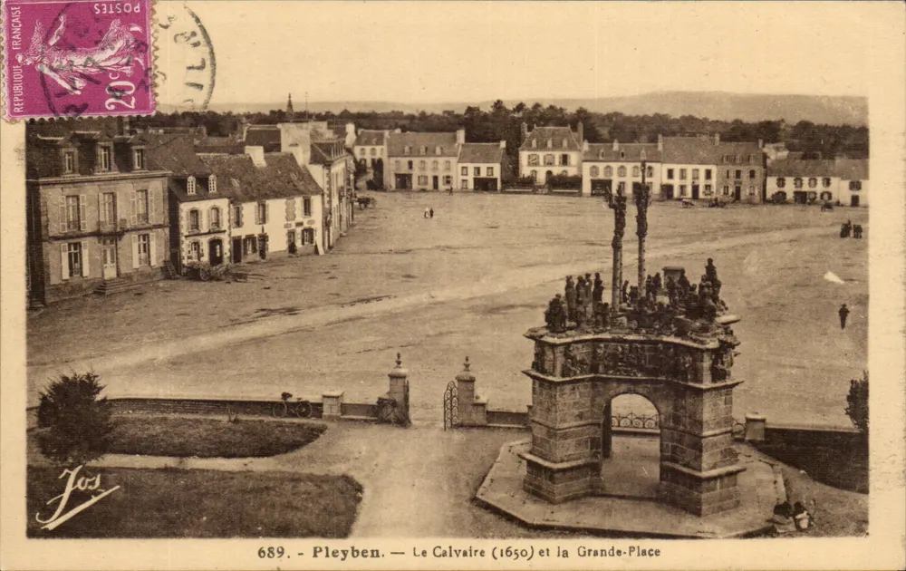 Pleyben — Der Calvaire (1650) und die Grande-Place — Jos - Vorderseite