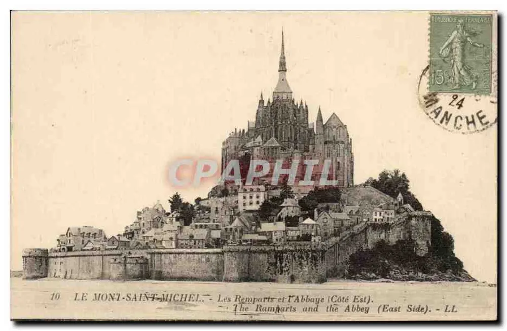 Mont-Saint-Michel - Die Mauern und die Abtei (Ostseite) - LL - Vorderseite