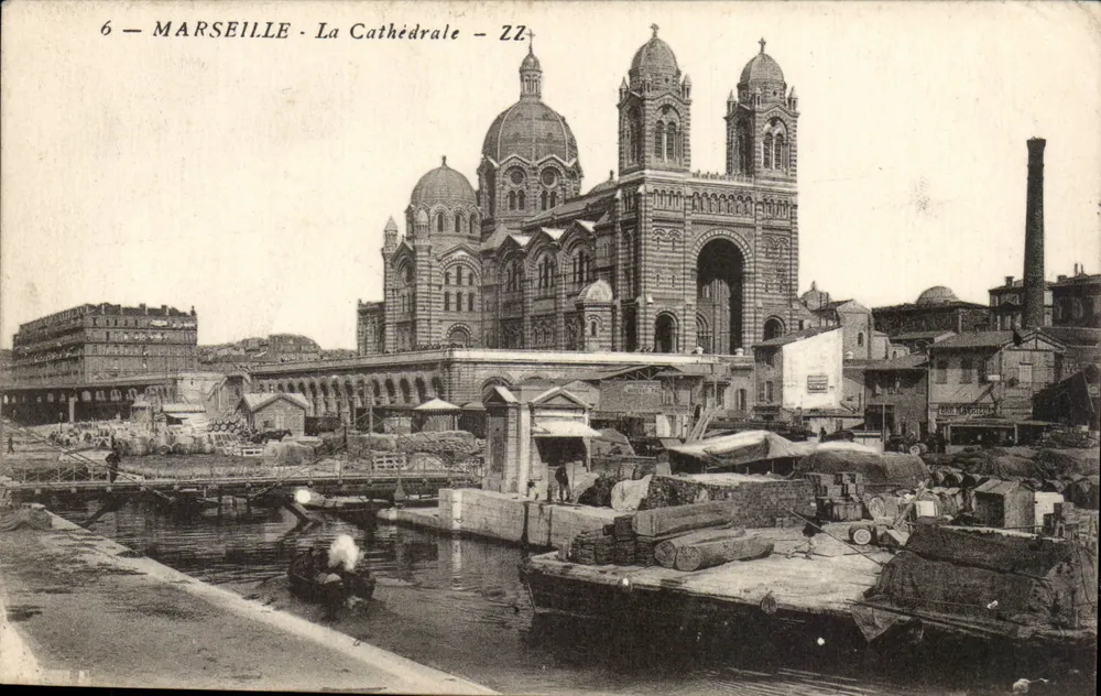 Marseille - A Catedral — vista do porto — ZZ - Frente