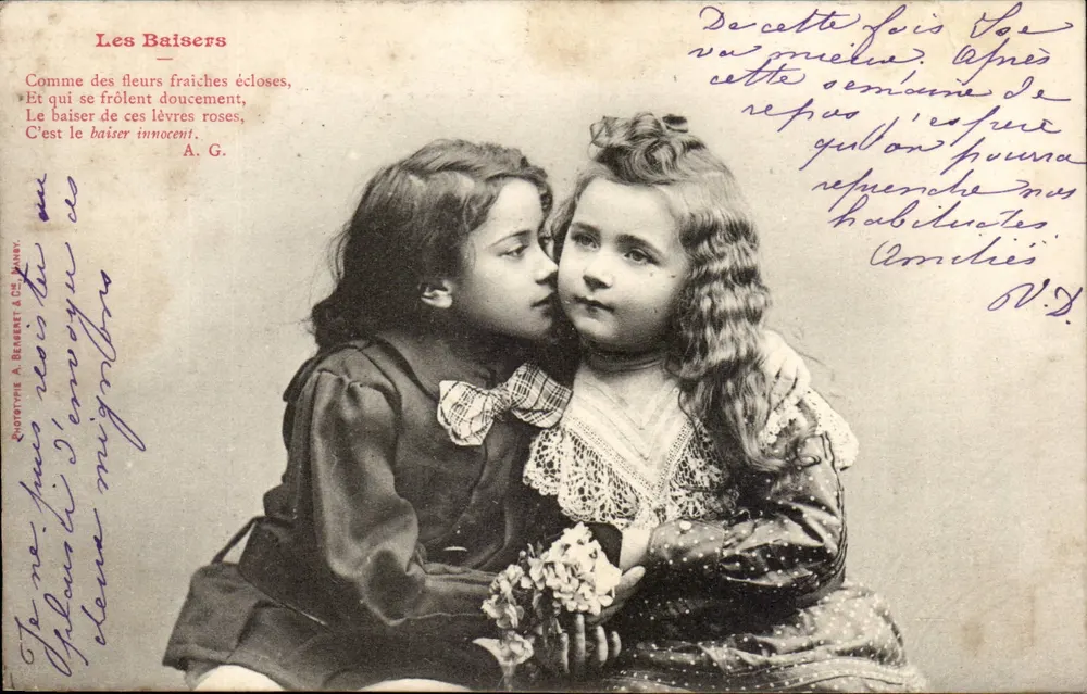 Die Küsse — Gedicht von A. G. — Phototypie A. Bessert & Cie, Nancy - Vorderseite