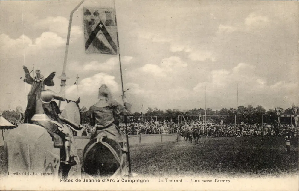 Feste von Jeanne d'Arc in Compiègne — Das Turnier — Ein Fechten — Decelle, Verlag, Compiègne - Vorderseite
