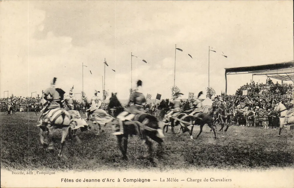 Feste zu Ehren von Jeanne d'Arc in Compiègne — Die Schlacht — Reiterangriff — Decelle, Verlag, Compiègne - Vorderseite