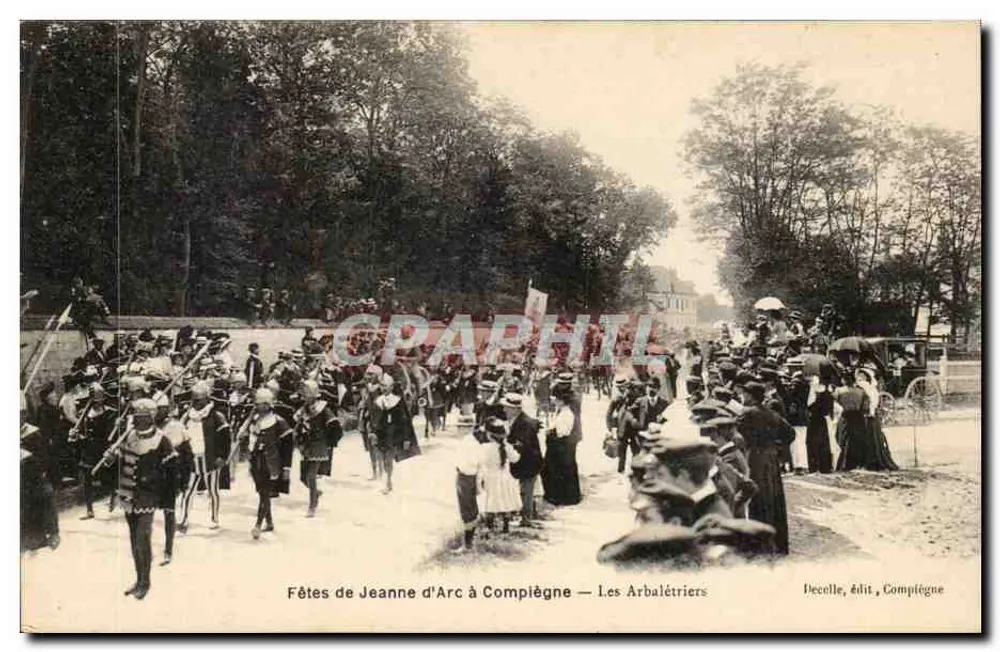Festas de Joana d'Arc em Compiègne — Os Arquebusários — Décelle, editor, Compiègne - Frente