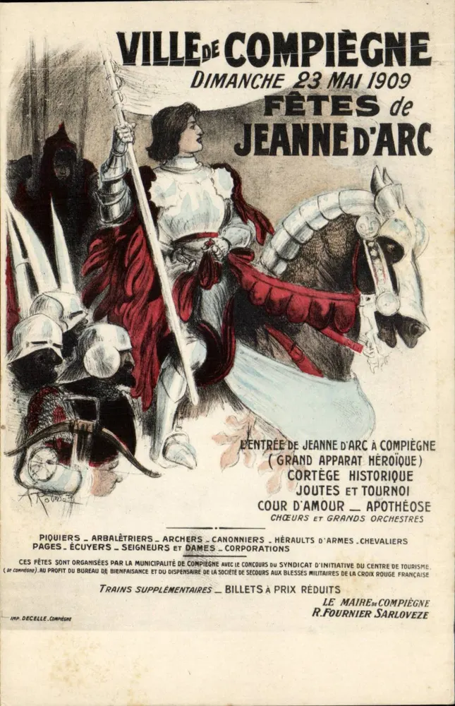 Festas de Joana d'Arc em Compiègne — Domingo, 23 de maio de 1909 — Imp. Decelle, Compiègne - Frente