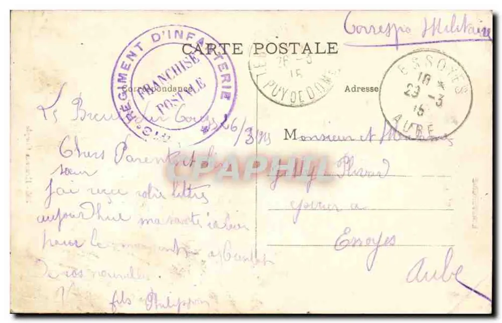Auvergne - Glückliches Paar — n°305 - Rückseite