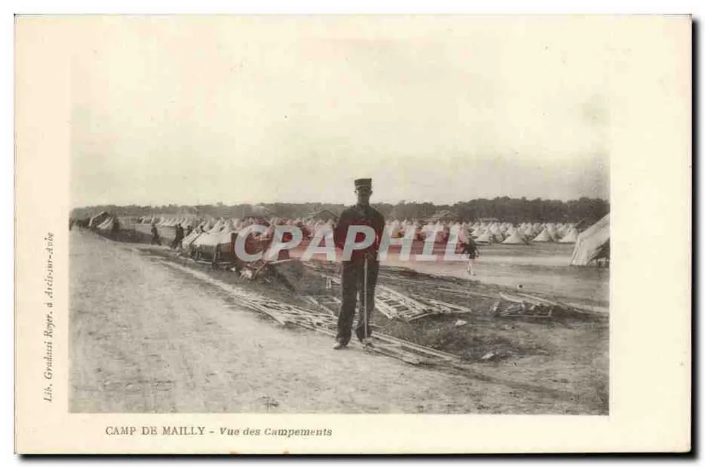 Campo de Mailly — Vista dos Acampamentos — Lib. Gradus Roger, em Arcis-sur-Aube - Frente
