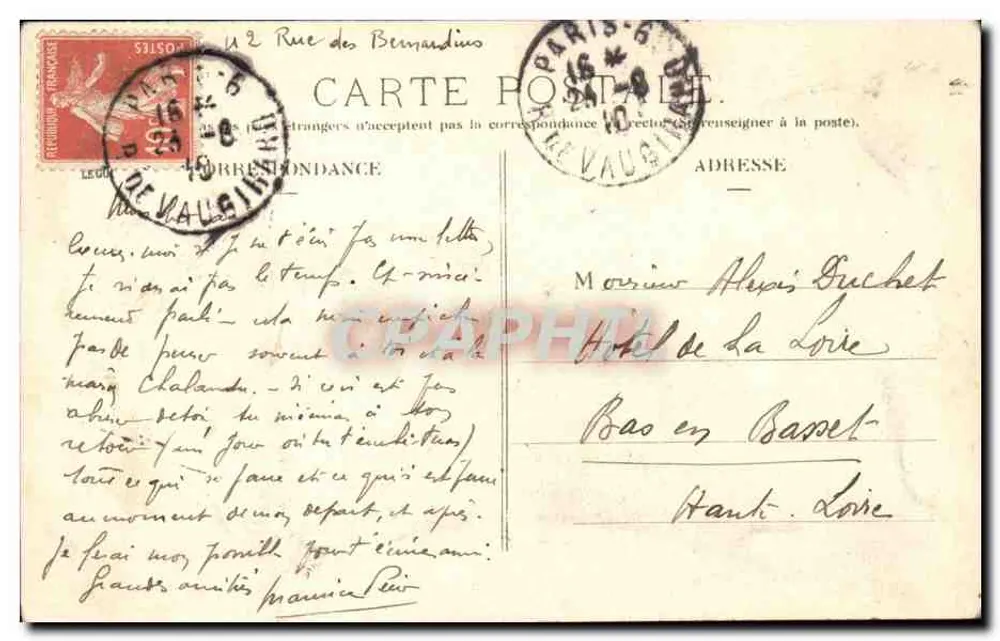 Paris Montmartre — Rue Drevet — J. L. C. n°126 - Verso