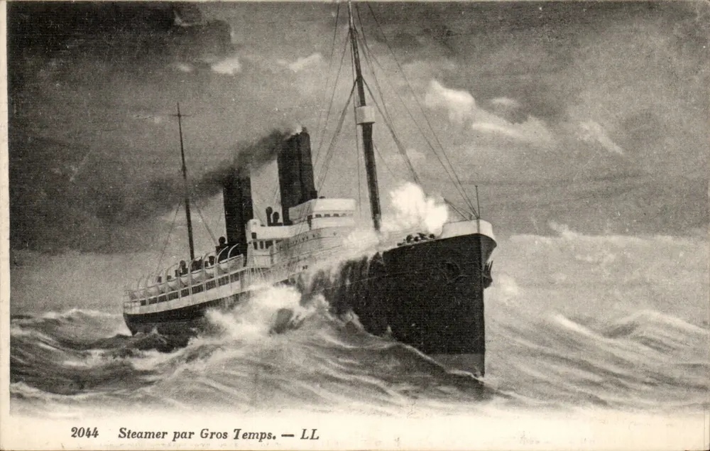 Navio a Vapor em Tempo Ruim — LL — n° 2044 - Frente