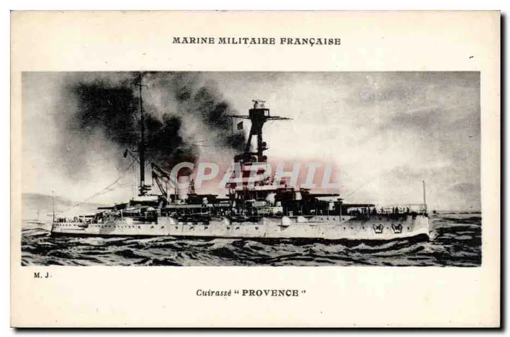 Panzerkreuzer "Provence" — Französische Marine — M.J. - Vorderseite