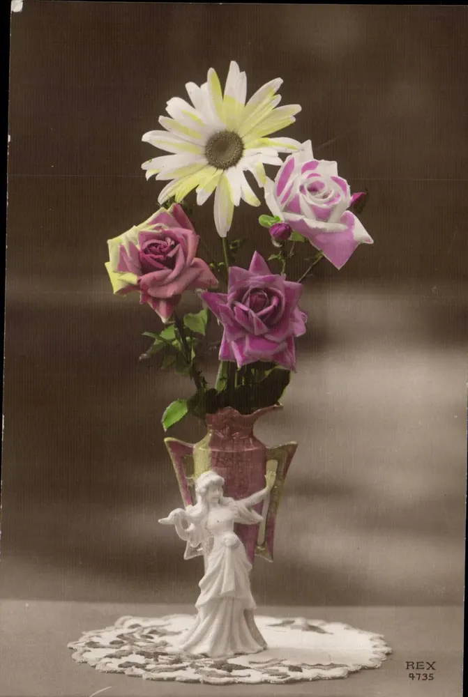 Arranjo de flores — REX 4735 — editor REX - Frente