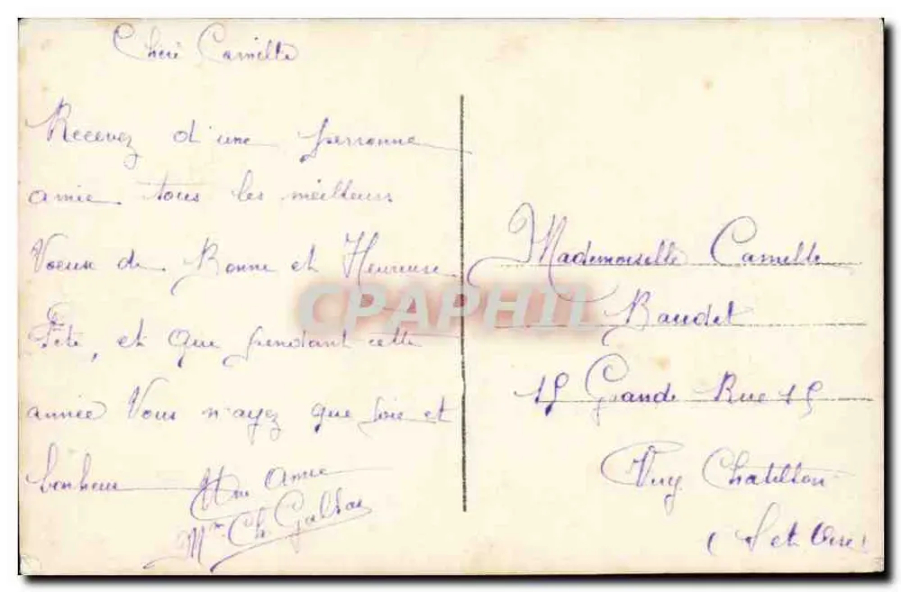 Junge Frau in einem kreisförmigen Rahmen — Alle meine Gedanken und beste Grüße — DIX 97 - Rückseite