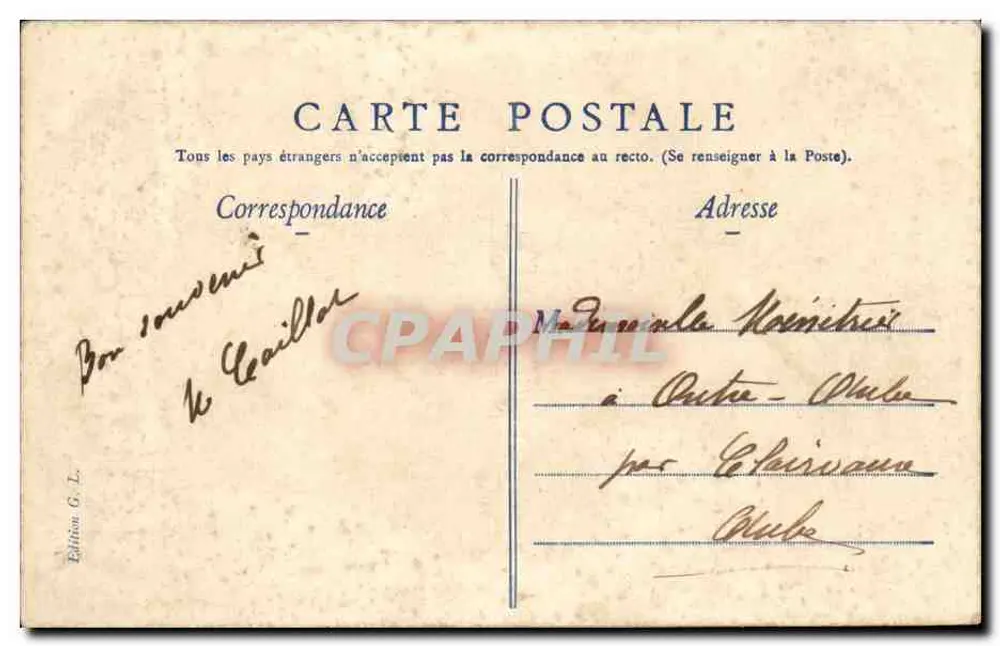 Lille. Palazzo di Giustizia, di notte — Edizione G. L. n°17 - Verso