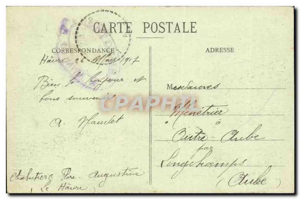 Le Havre - La Hève - Pointe de la Falaise — Antike Ansichtskarte 2053 - Rückseite