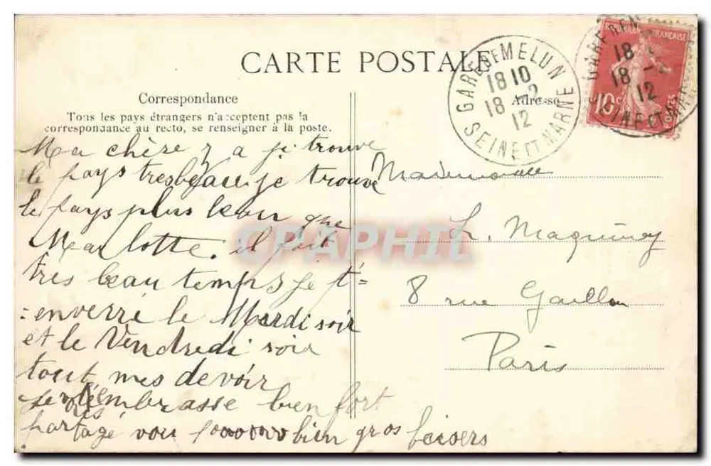 Barbizon — Medalhão Millet-Rousseau — A. Siron Edit. - Verso