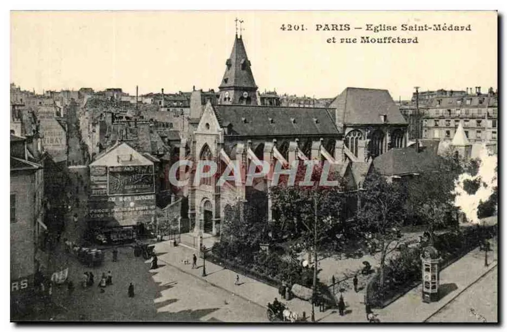 Paris — Kirche Saint-Médard und Rue Mouffetard — 4201 - Vorderseite