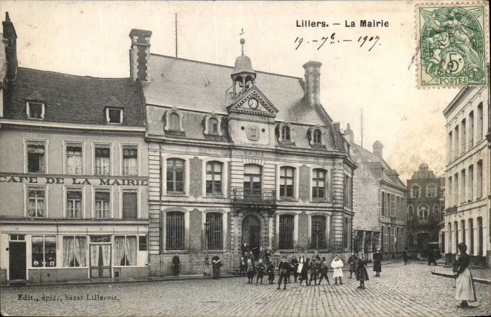 Lillers — Urząd Miejski — Wydawca, sklep spożywczy, bazar Lillerois - Awers