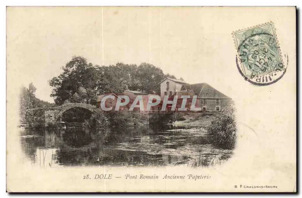 Dole — Ponte Romano Antiga Papelaria — B. F. Chalon-saône - Frente