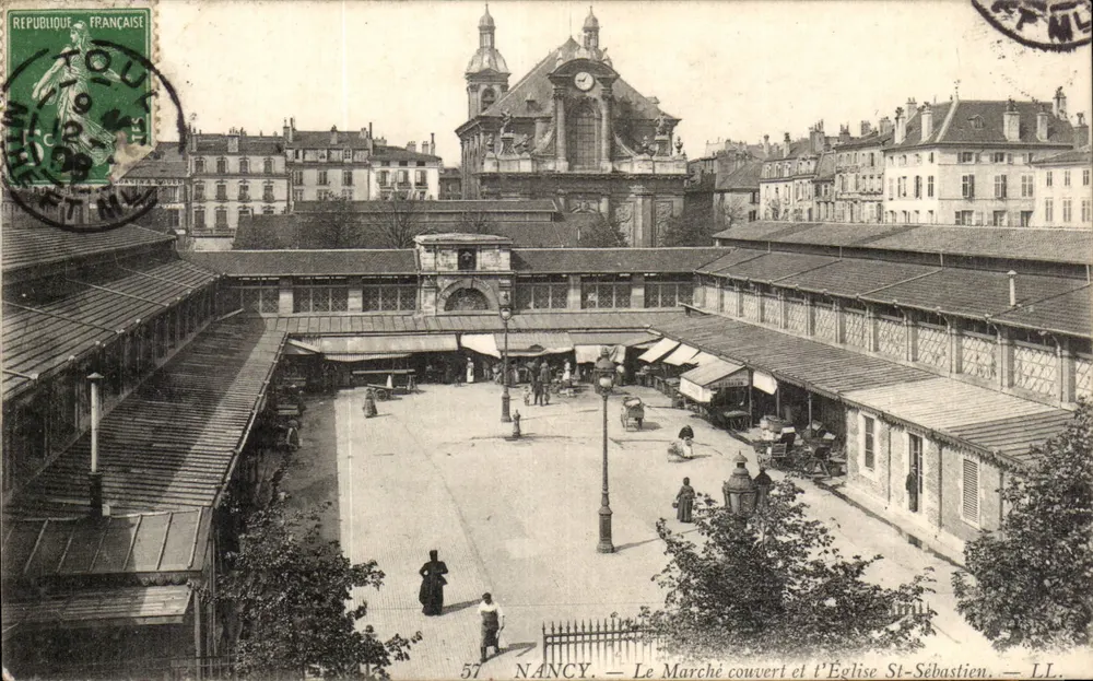 NANCY — O Mercado Coberto e a Igreja de São Sebastião — LL. - Frente