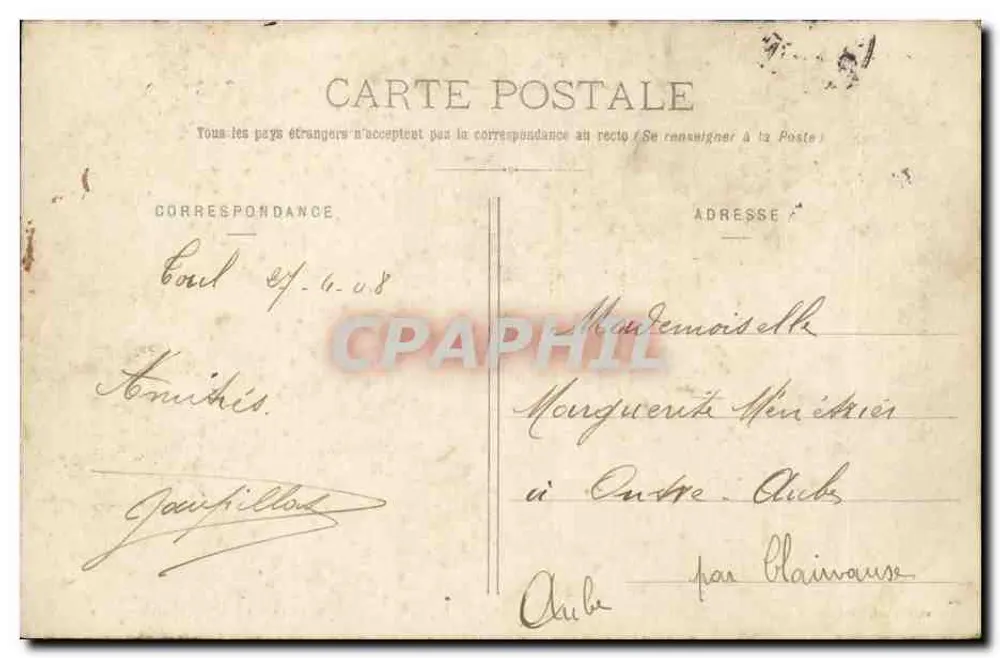 Touil — Fontaine Curel und Straße Gambetta — Poirot, Verlag, Touil - Rückseite