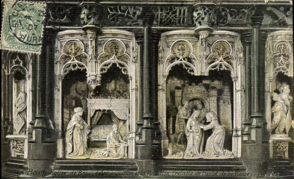 Brou — Kirche von Brou — Die Verkündigung und die Besuchung (Retabel der Verkündigung der Jungfrau) - Vorderseite
