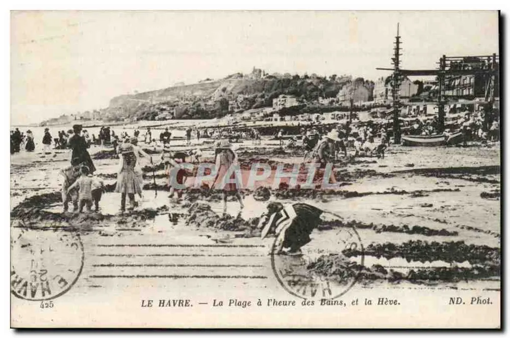 Le Havre — Die Strandpromenade zur Badezeit, und La Hève — ND. Fot. - Vorderseite