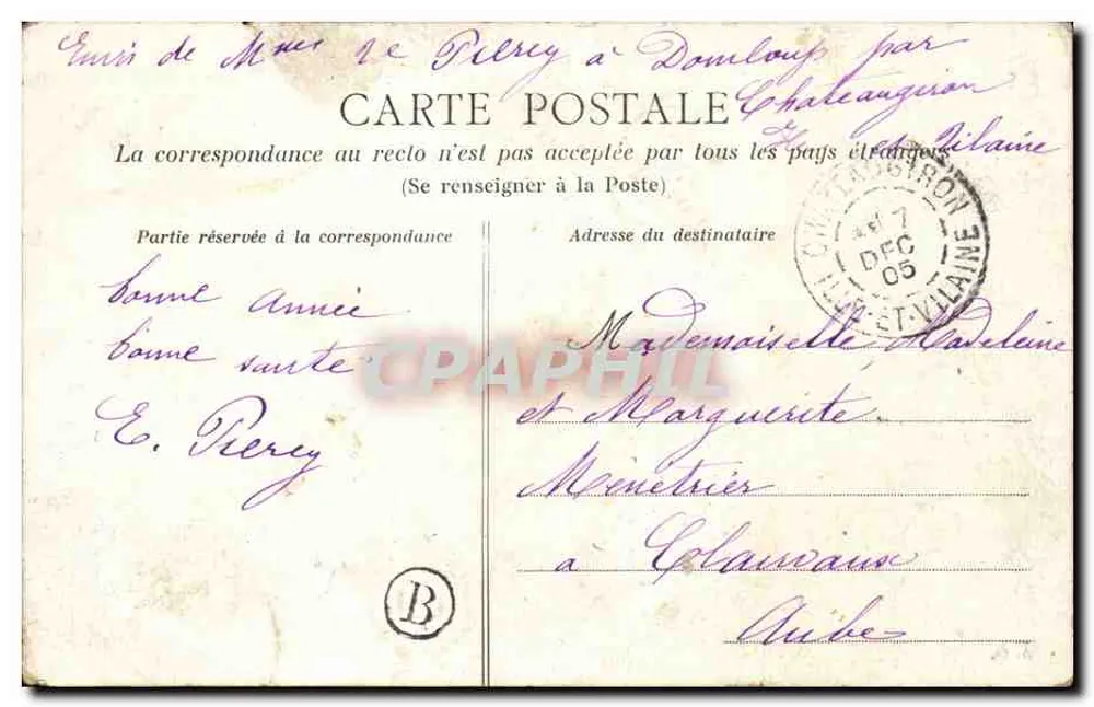 Rennes — Alte Häuser am Pont Saint-Martin — A.G. - Rückseite