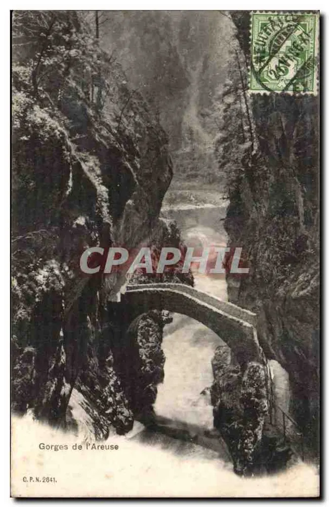 Gorges de l'Areuse — Ponte de pedra sobre um rio — O.P.N. 2841 - Frente