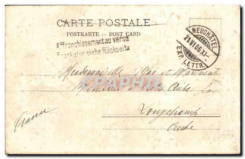 Gorges de l'Areuse — Ponte de pedra sobre um rio — O.P.N. 2841 - Verso