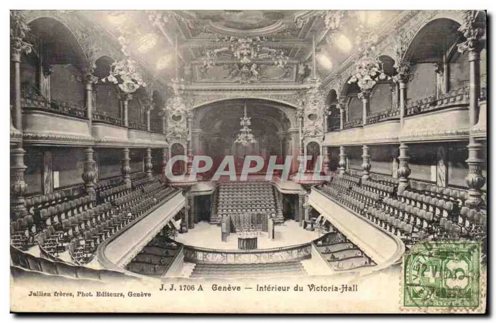 Innenansicht des Victoria-Halls — Genf — Jaillien Brüder, Fotografen, Verleger, Genf - Vorderseite