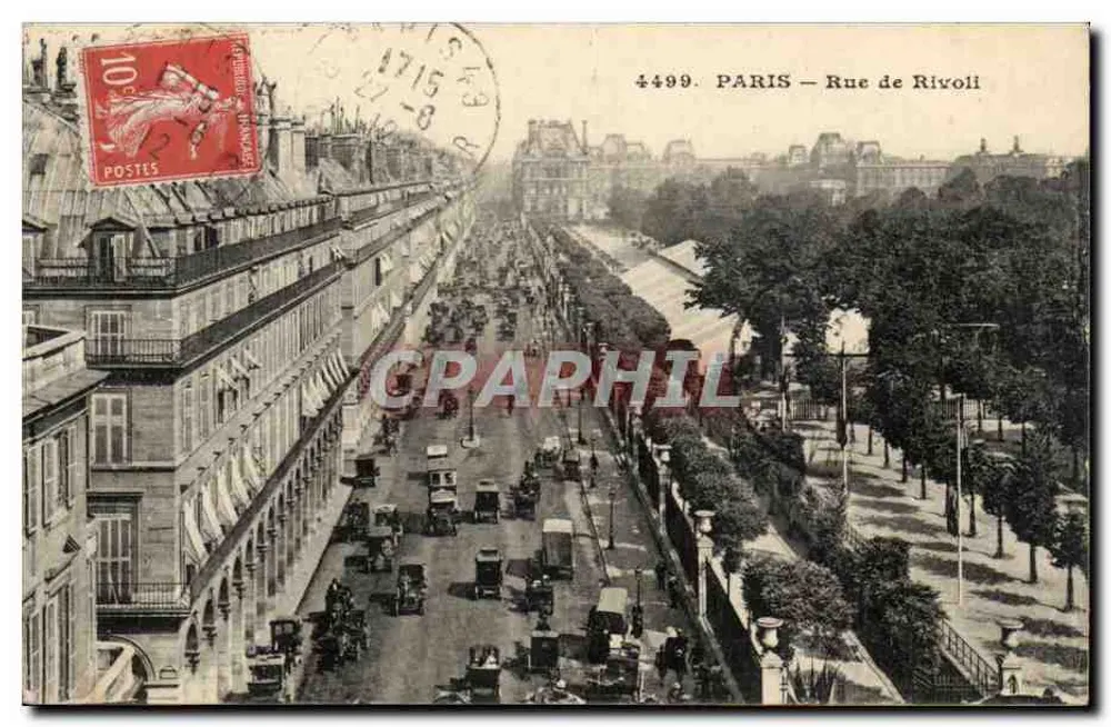 PARIS — Rue de Rivoli — 4499 — editor desconhecido - Frente