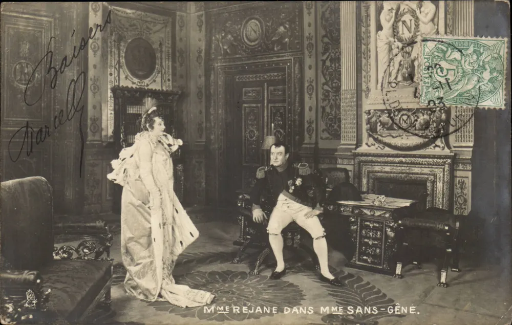 Frau Rejane in Mme Sans-Gêne — Theater-Szene — Verlag Tuck & Fils, Paris - Vorderseite