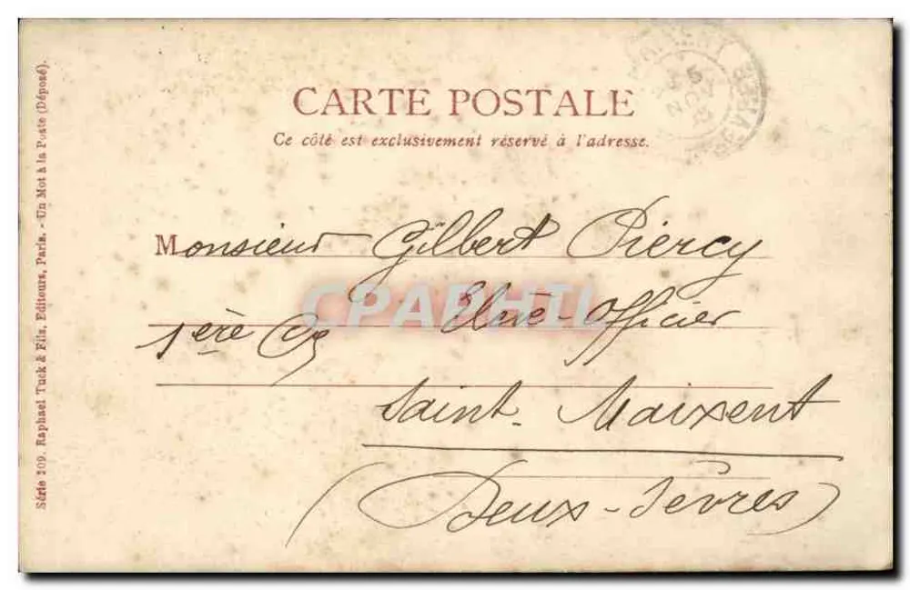 Frau Rejane in Mme Sans-Gêne — Theater-Szene — Verlag Tuck & Fils, Paris - Rückseite