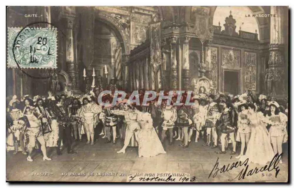 Aufführung im Palast von Laurent XIII — La Mascotte — Gaité — 7. November 1903 - Vorderseite