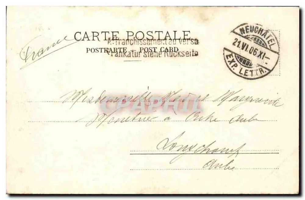 Neuchâtel - Kasteel — uitzicht vanaf een balkon — C.P.N.13 - Achterkant